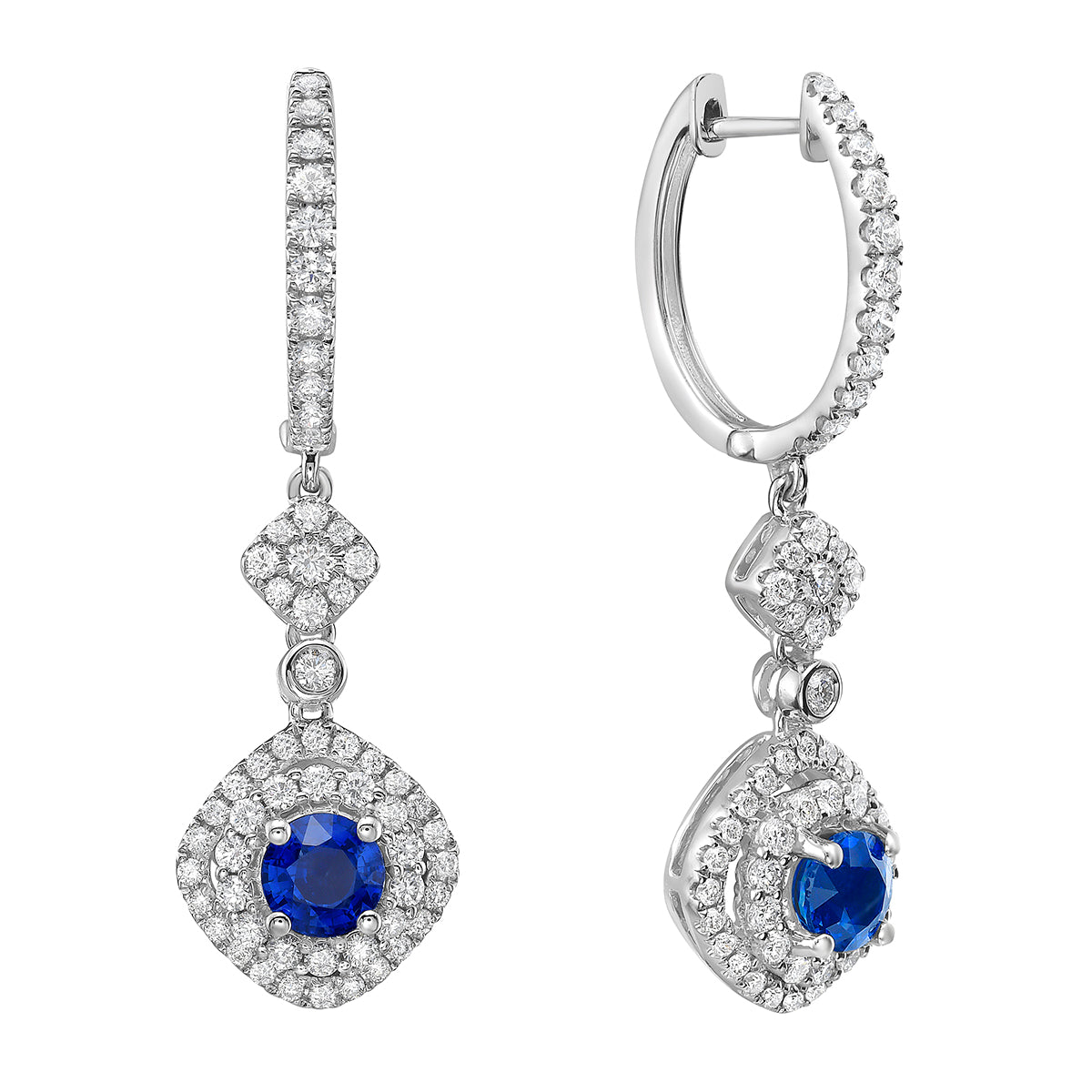Earrings 14KW/5.74G 2SAPP-1.33G 118RD-1.28CT