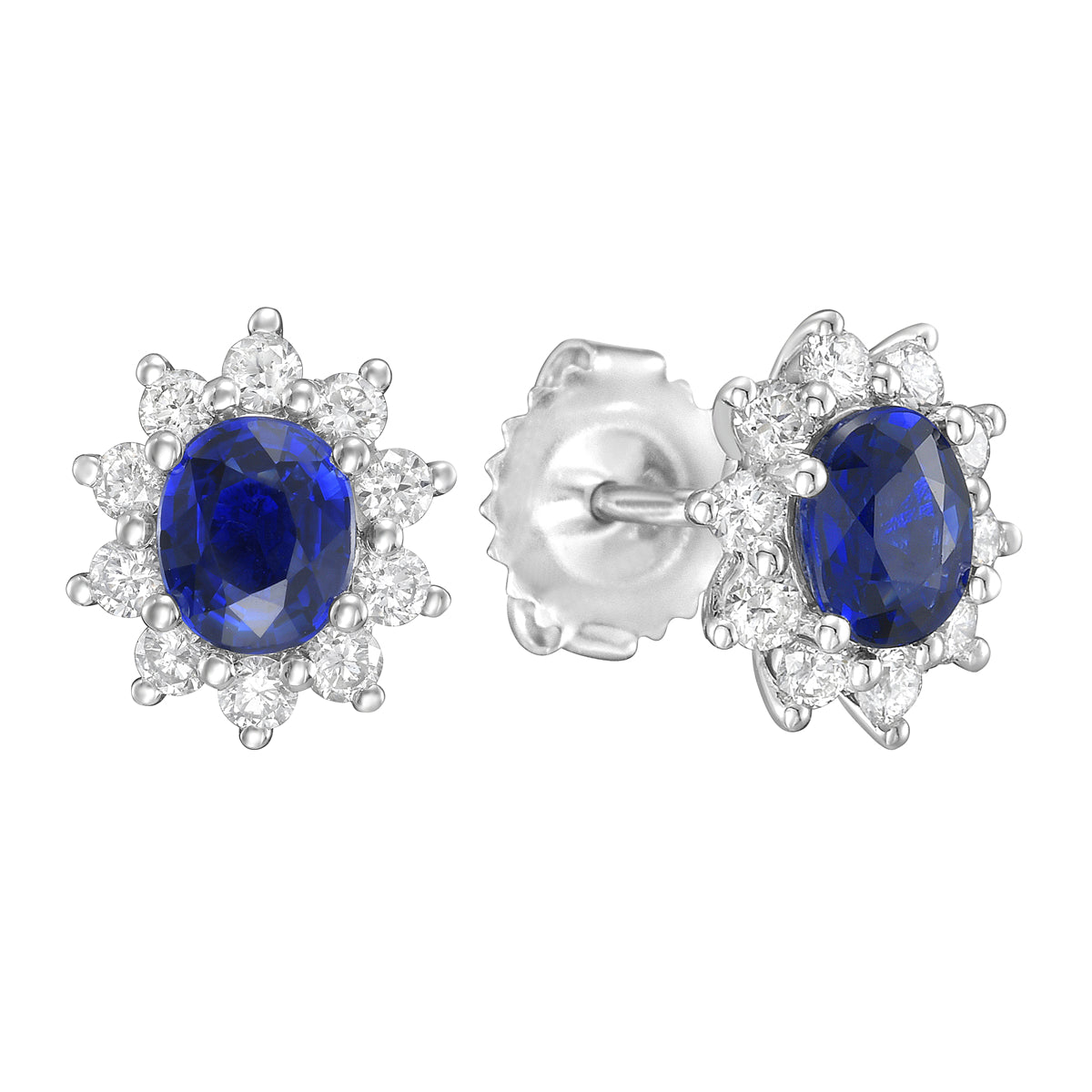 ASE156199 - Earrings 14KW/1.6G 2SAPP-1.16CT 20RD-0.49CT