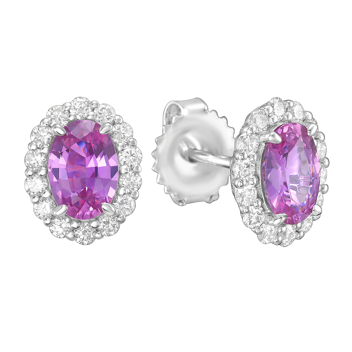 ASE156348P - Earrings 14KW/2.0G 2PSAPP-1.84CT 28RD-0.47CT