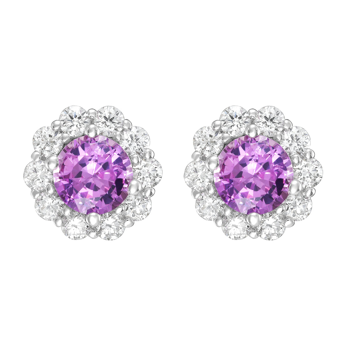 ASE156349P - Earrings 14KW/1.9G 2PSAPP-1.65CT 20RD-0.76CT
