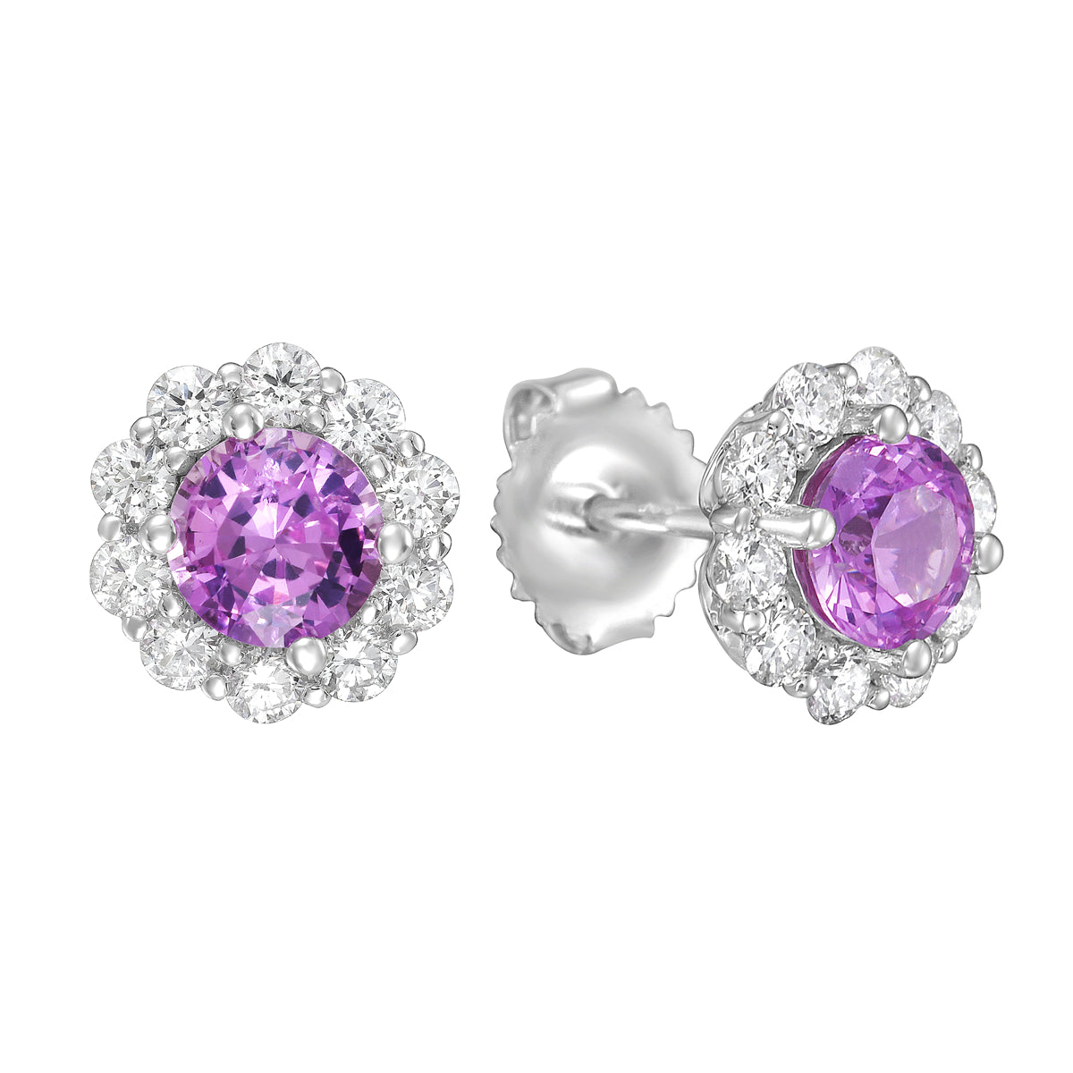 ASE156349P - Earrings 14KW/1.9G 2PSAPP-1.65CT 20RD-0.76CT