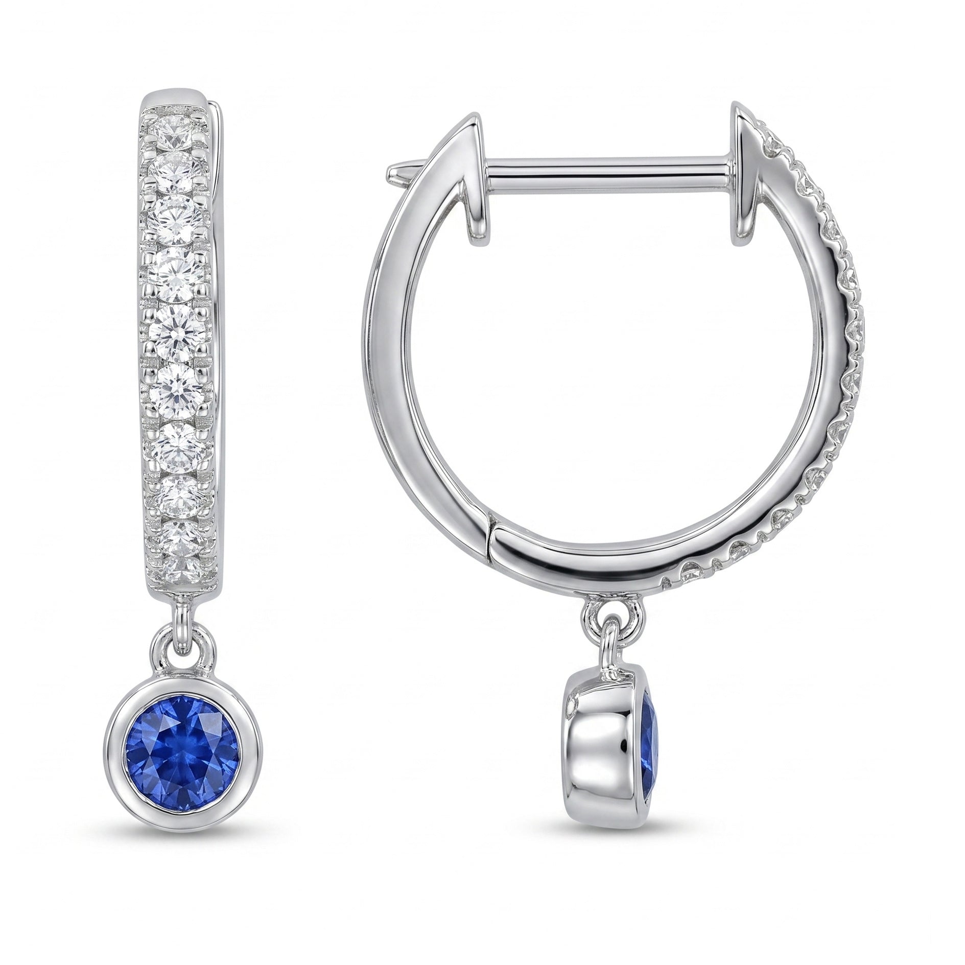 ASE156930 - Earrings 14KW/1.7G 2SAPP-0.20CT 22RD-0.18CT