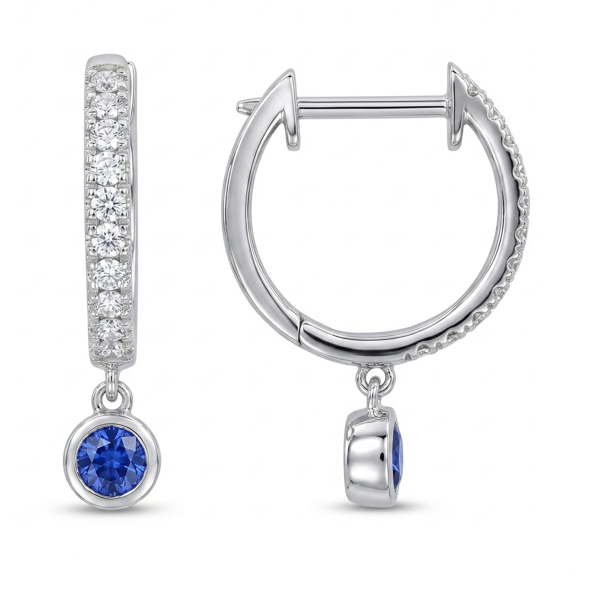 ASE156930 - Earrings 14KW/1.7G 2SAPP-0.20CT 22RD-0.18CT