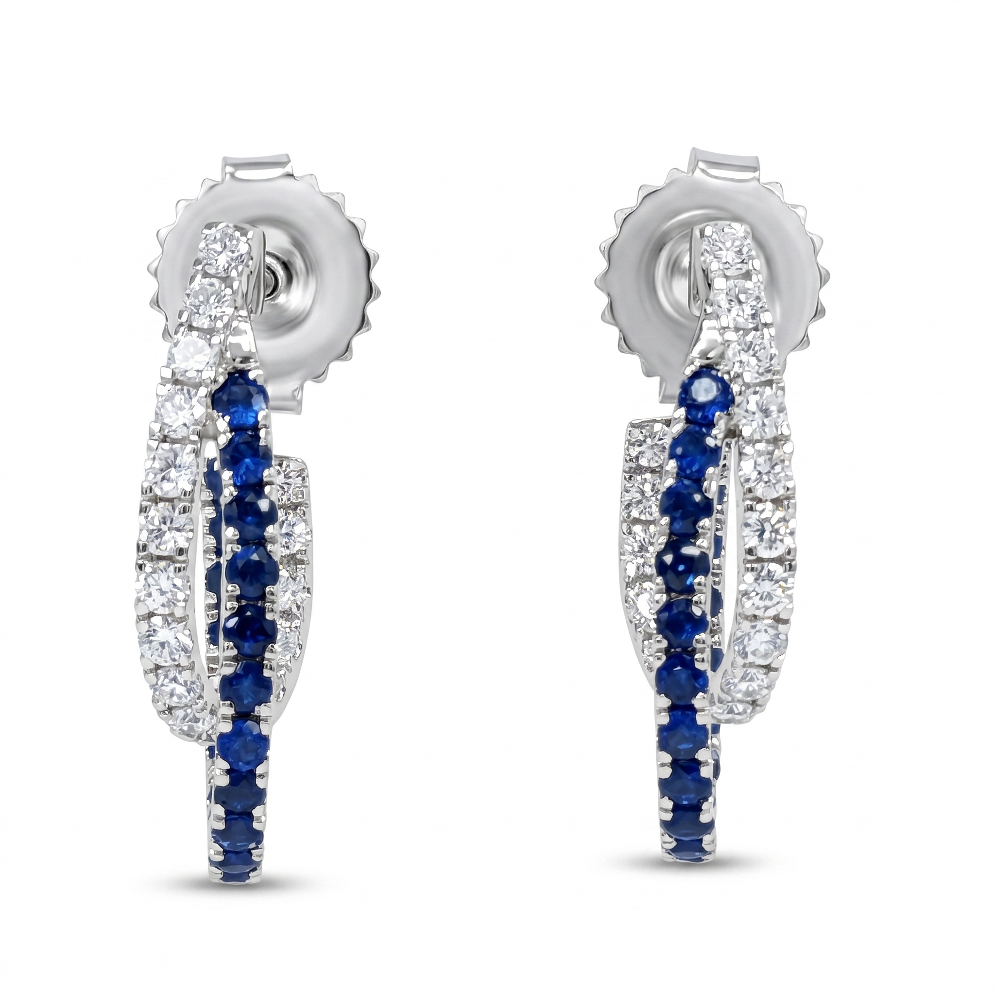 ASE156970 - Earrings 14KW/2.5G 40SAPP-0.69CT 34RD-0.46CT