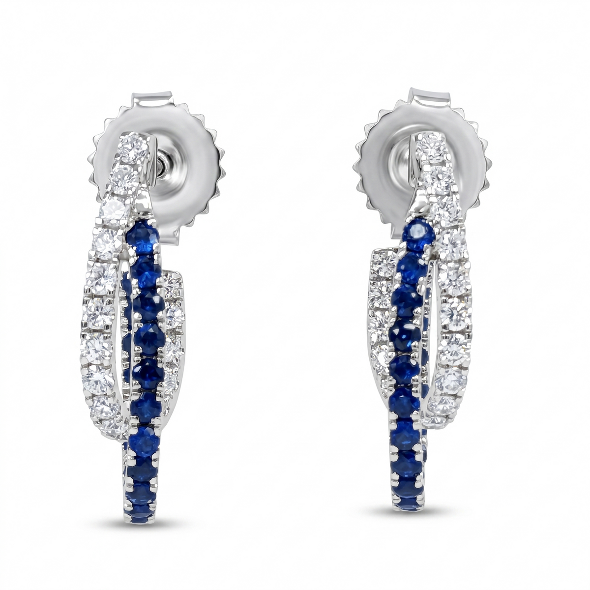 ASE156970 - Earrings 14KW/2.5G 40SAPP-0.69CT 34RD-0.46CT
