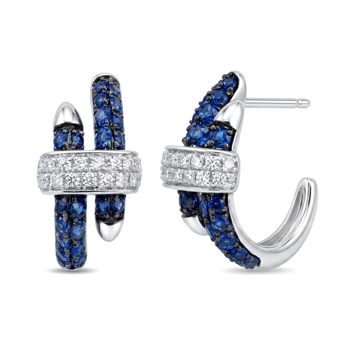 ASE157100 - Earring 14KW/2.97G 32RD-0.15CT 42SAPP-0.55CT