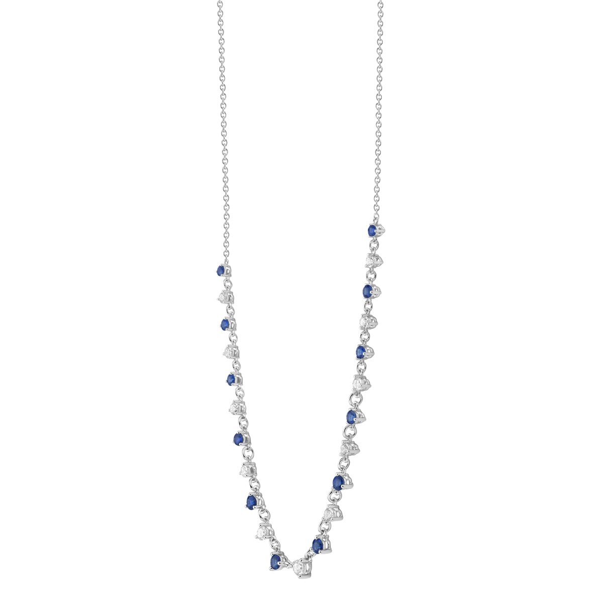 ASN156205 - Necklace 14KW/2.7G 12SAPP-0.72CT 11RD-0.51CT