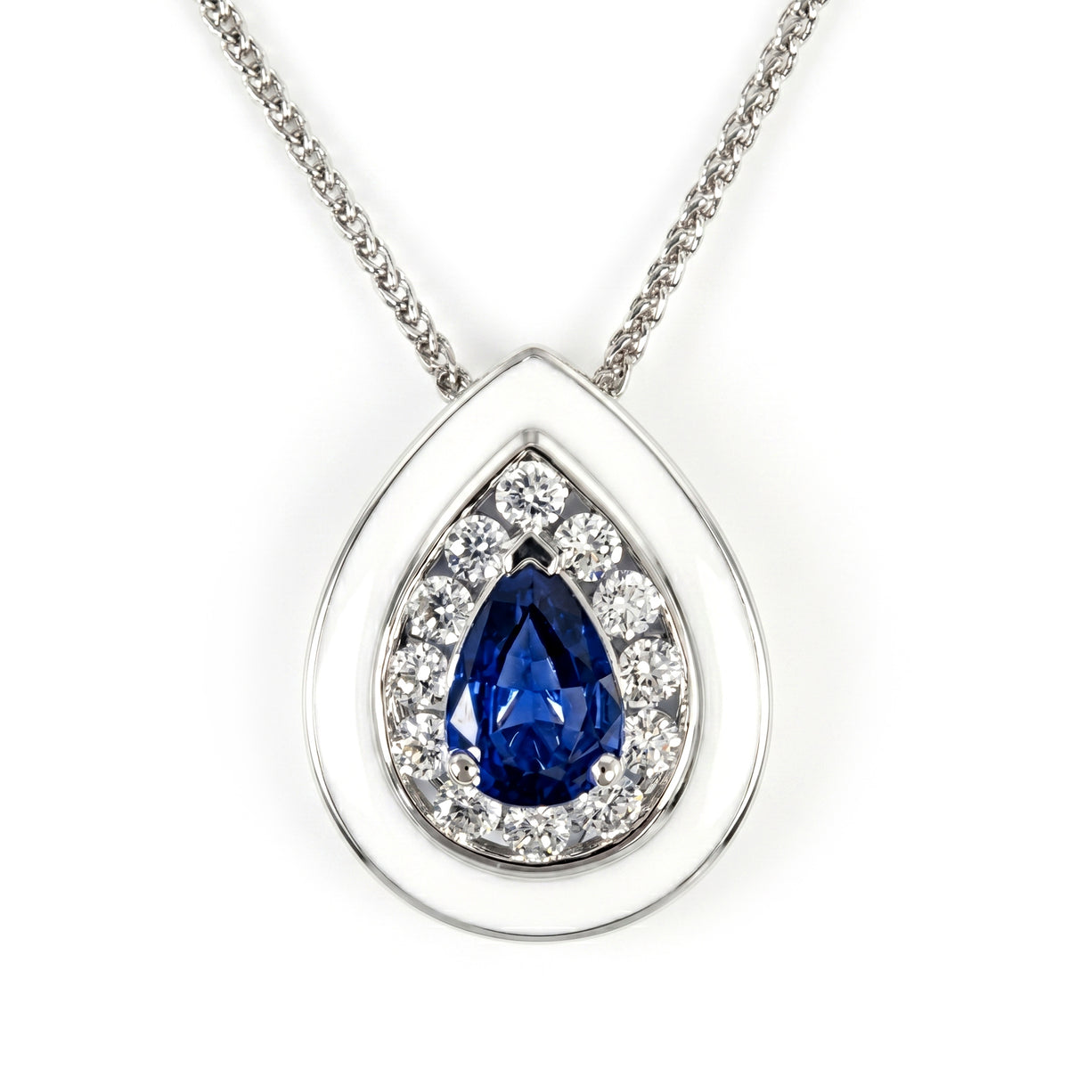ASP157013 - Pendant 14KW/1G 1SAPP-0.46CT 12RD-0.19CT