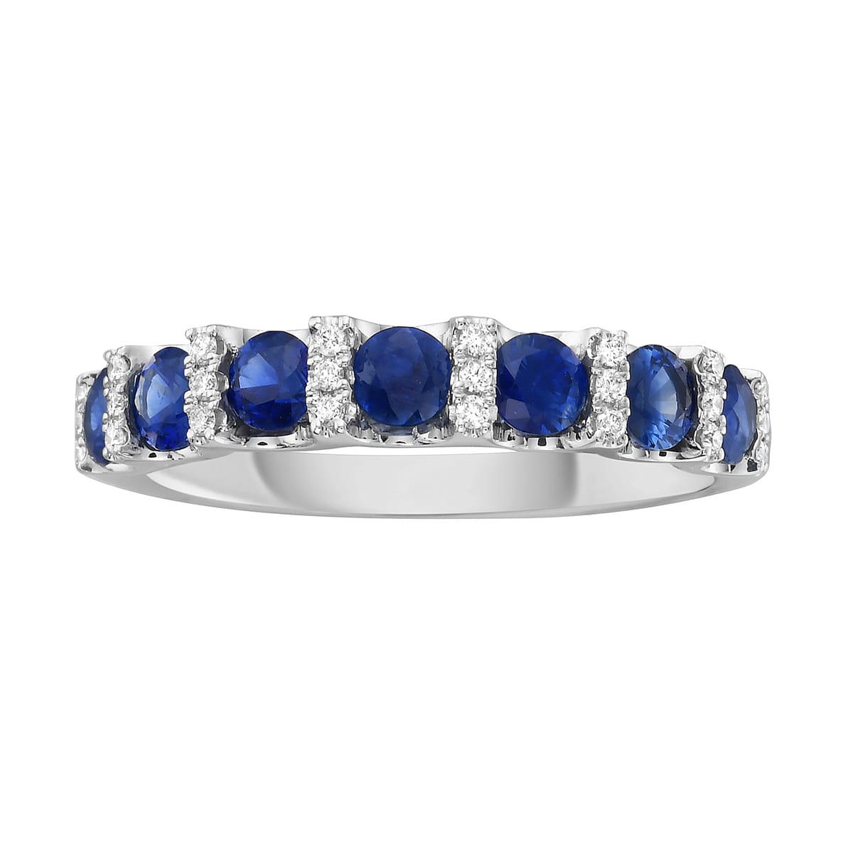 18K White Gold Blue Sapphire Ring, 0.8ct