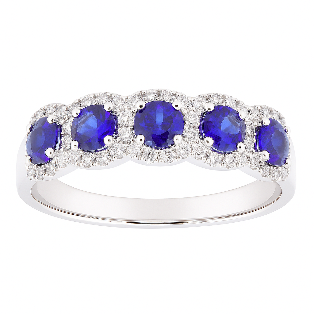 18K White Gold Blue Sapphire Ring, 0.86ct