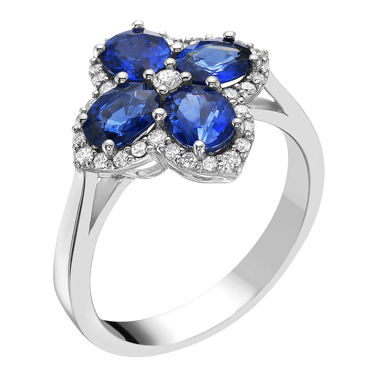 14K White Gold Blue Sapphire Ring, 2.03ct