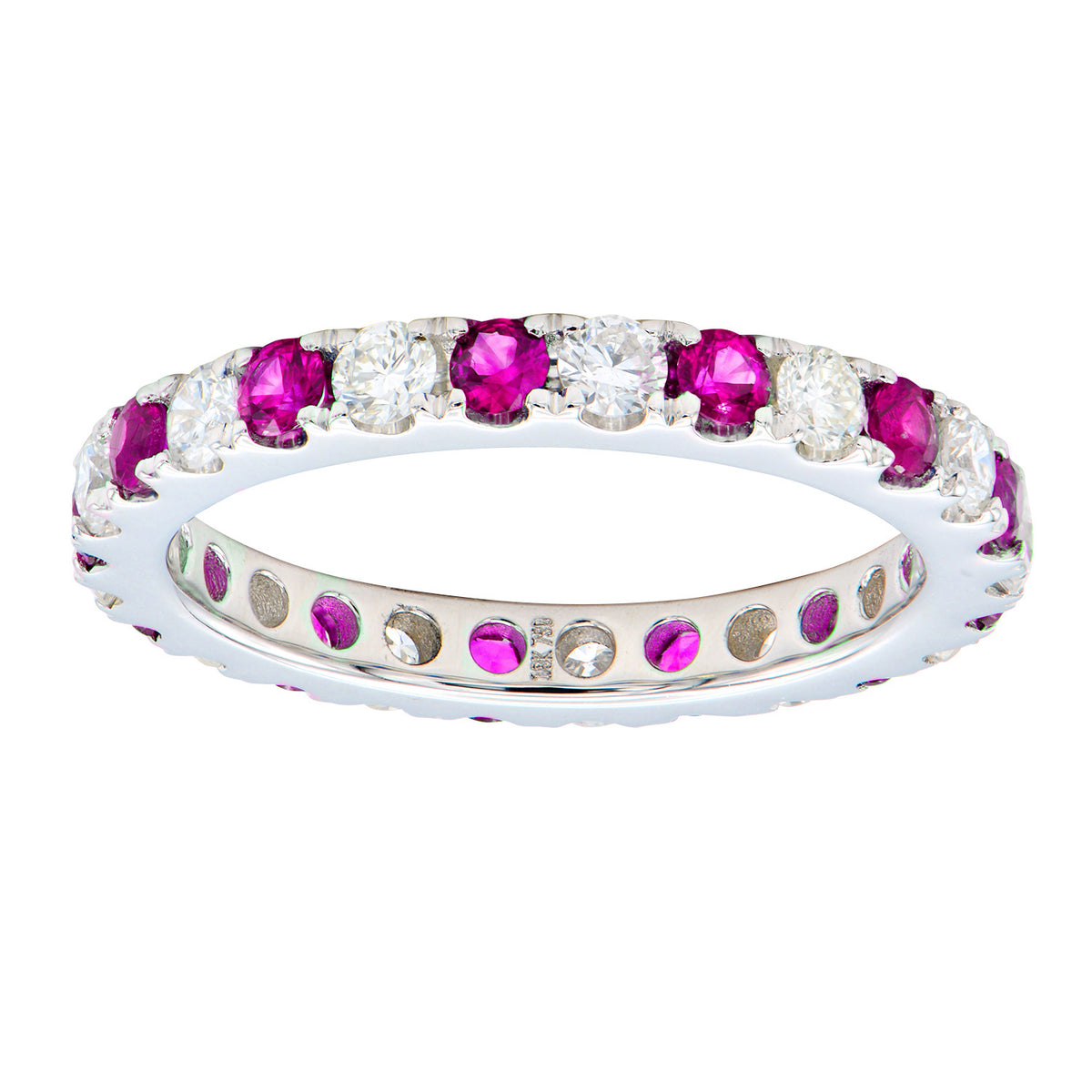 18K White Gold Pink Sapphire Ring, 0.76ct