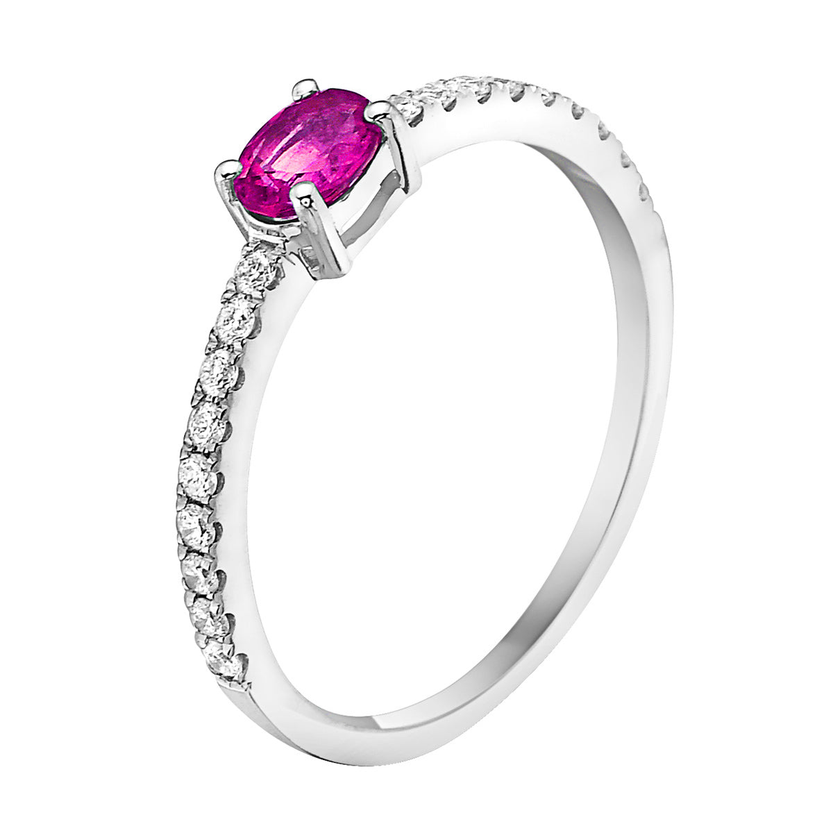 14K White Gold Pink Sapphire Ring, 0.52ct