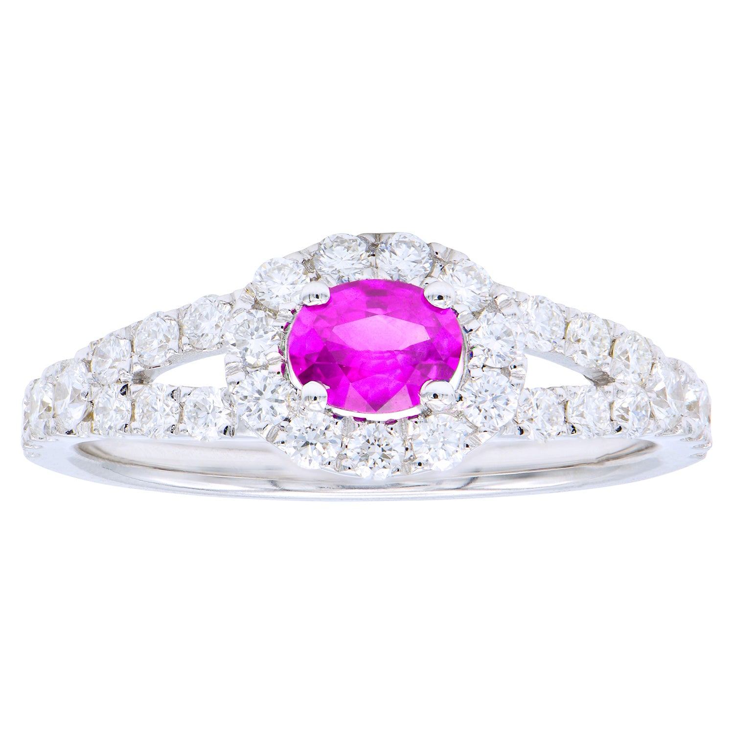 ASR154575-P - Ring 14KW/2.5G 31RD-0.58CT 1P.SAPP-0.41CT