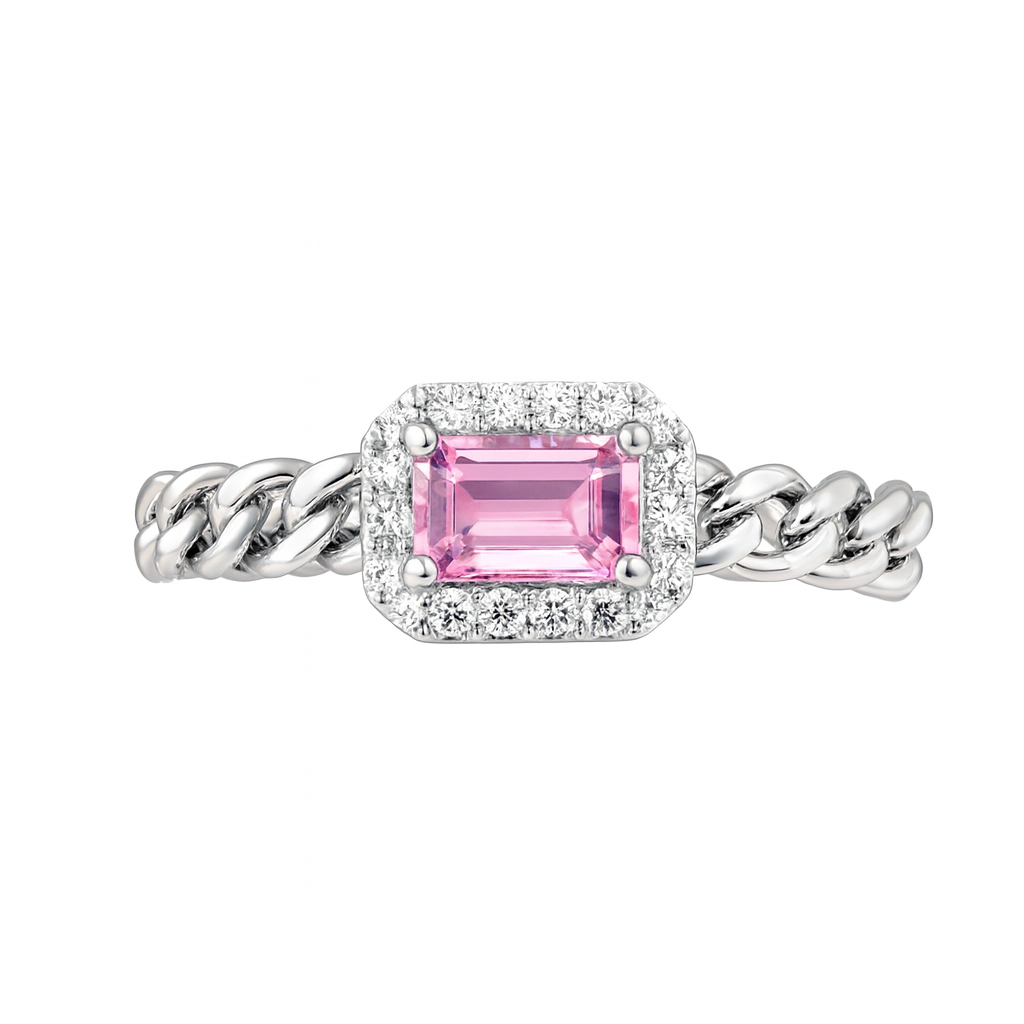 14K White Gold Pink Sapphire Ring, 0.34ct
