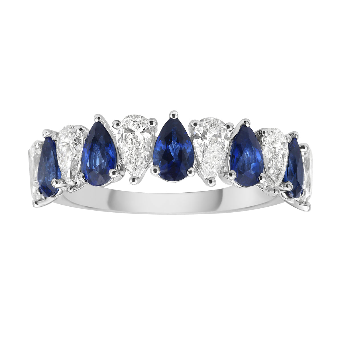 SR056045 - Ring 18KW/3.23G 6RD-0.88CT 5SAPP-1.31CT