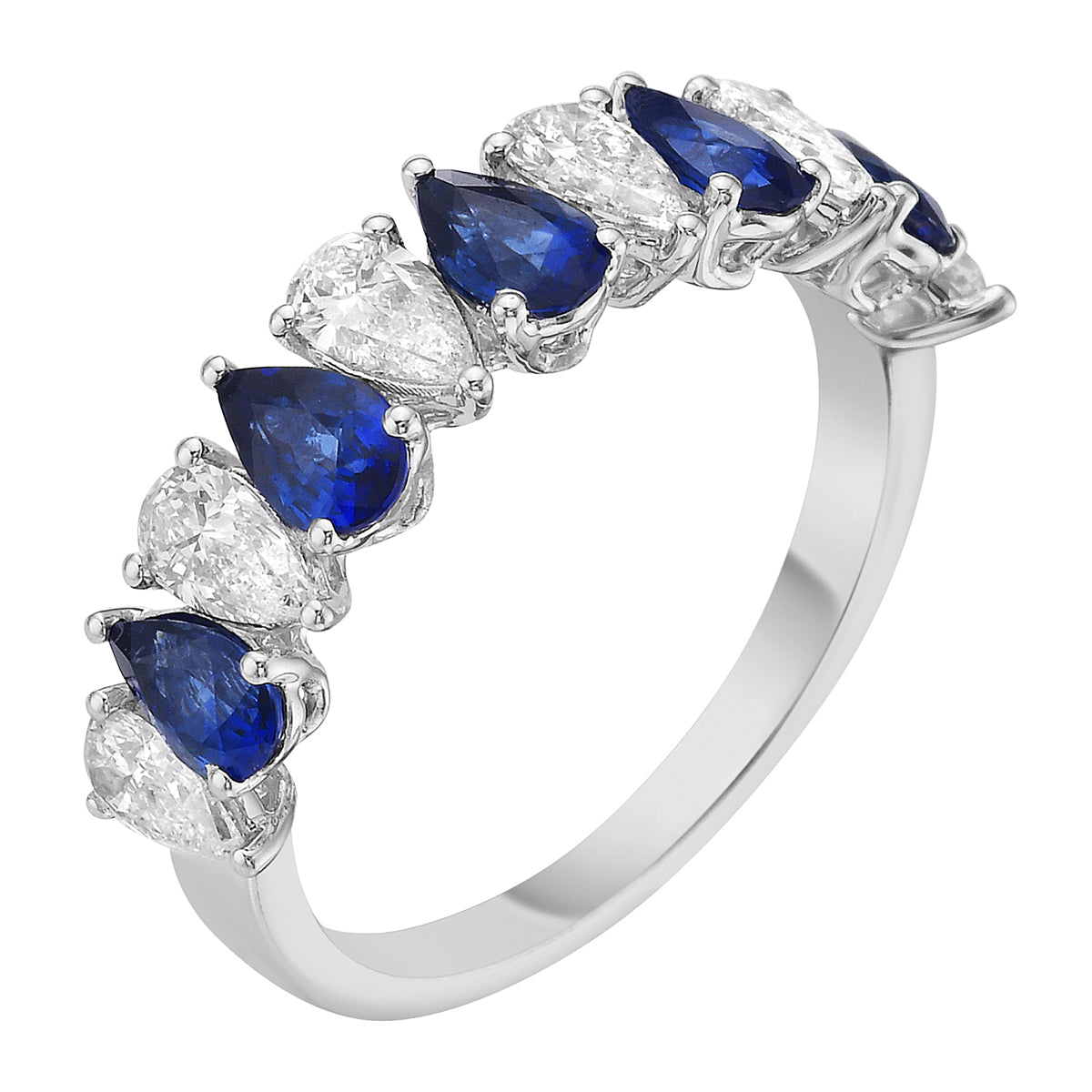 SR056045 - Ring 18KW/3.23G 6RD-0.88CT 5SAPP-1.31CT