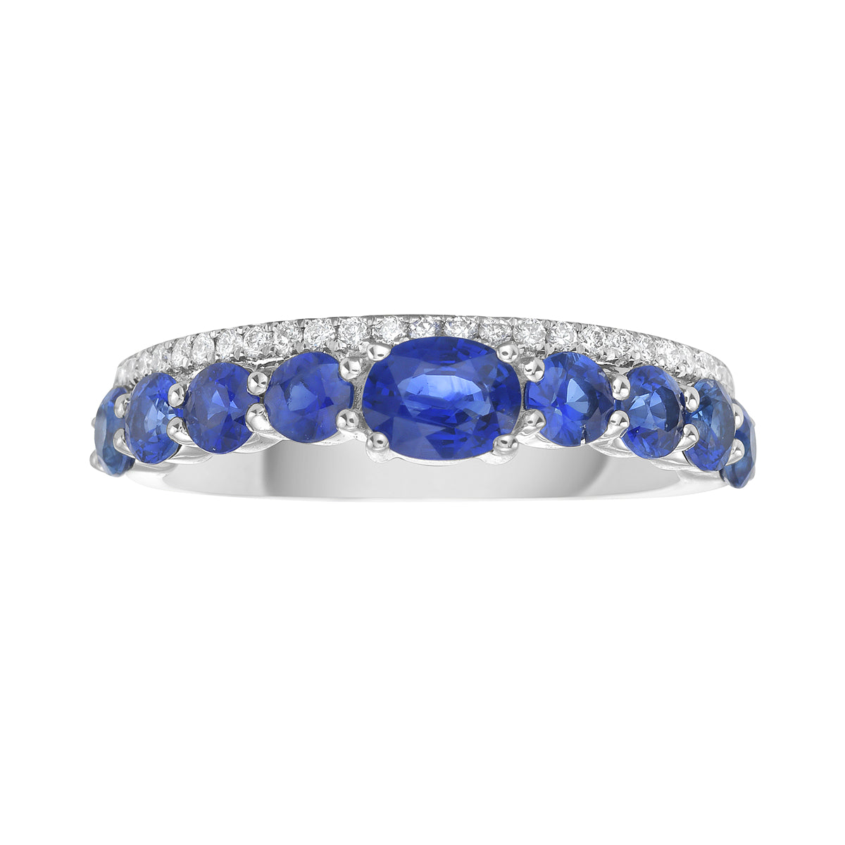 ASR156107 - Ring 14KW/2.6G 8SAPP-1.06CT 1SAPP-0.41CT 26RD-0.12CT
