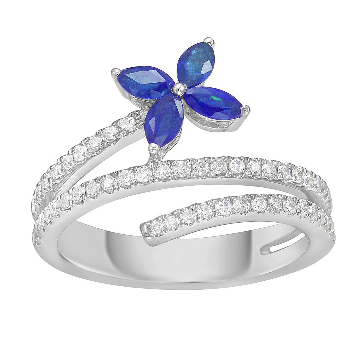 ASR156163 - Ring 14KW/3.6G 4SAPP-0.37CT 51RD-0.29CT