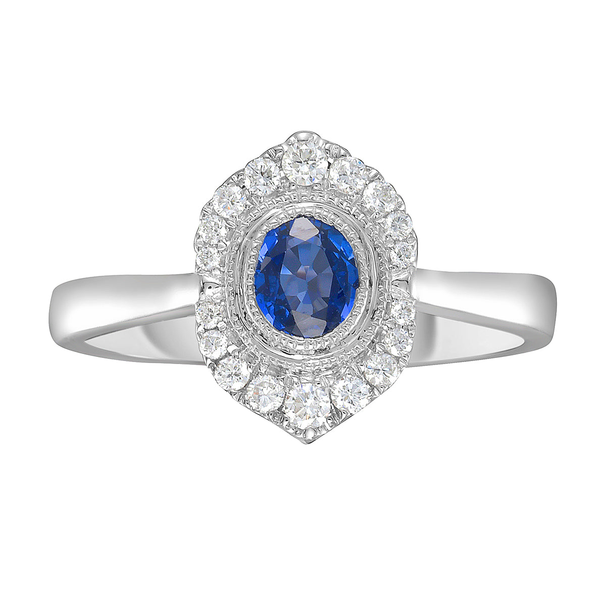 14K White Gold Blue Sapphire Ring, 0.51ct
