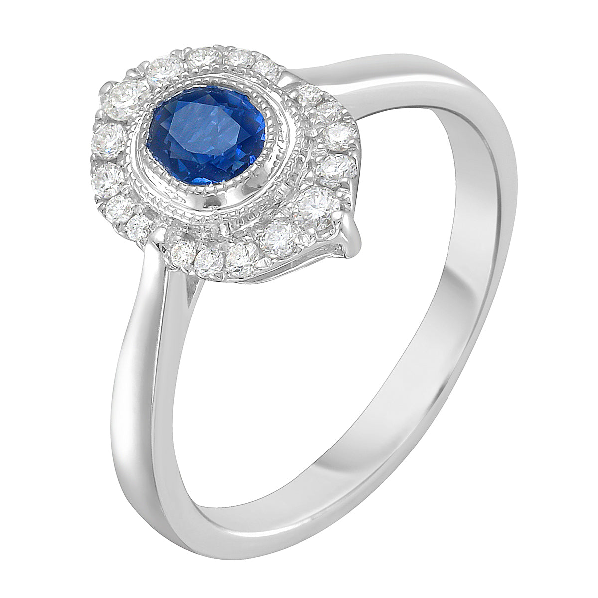 ASR156164 - Ring 14KW/3.0G 1SAPP-0.51CT 18RD-0.16CT