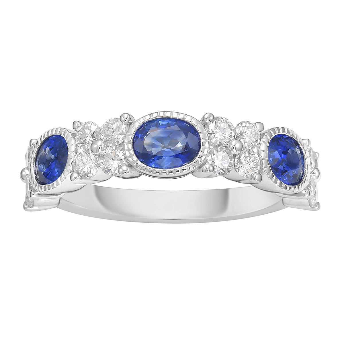 14K White Gold Blue Sapphire Ring, 1.27ct