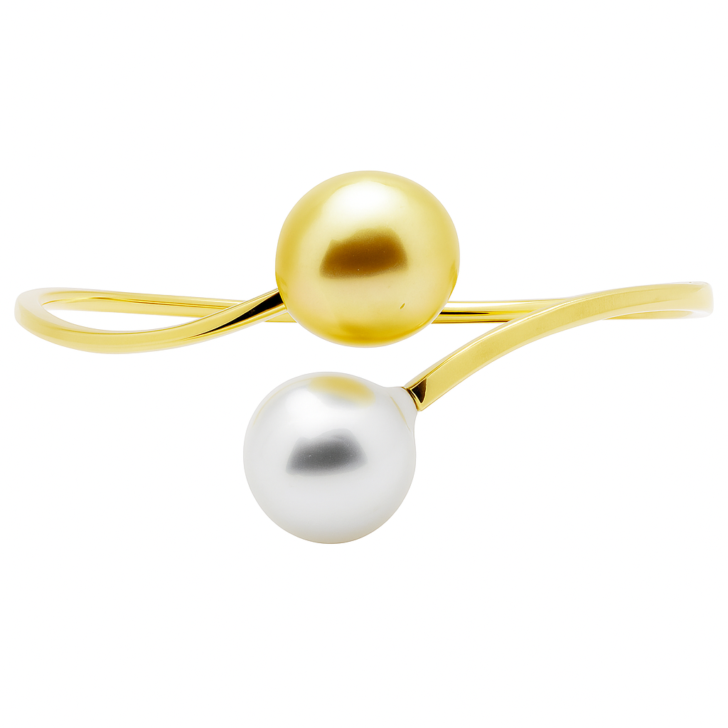 14K Yellow Gold South Sea Golden Pearl Bracelet, 12-13mm
