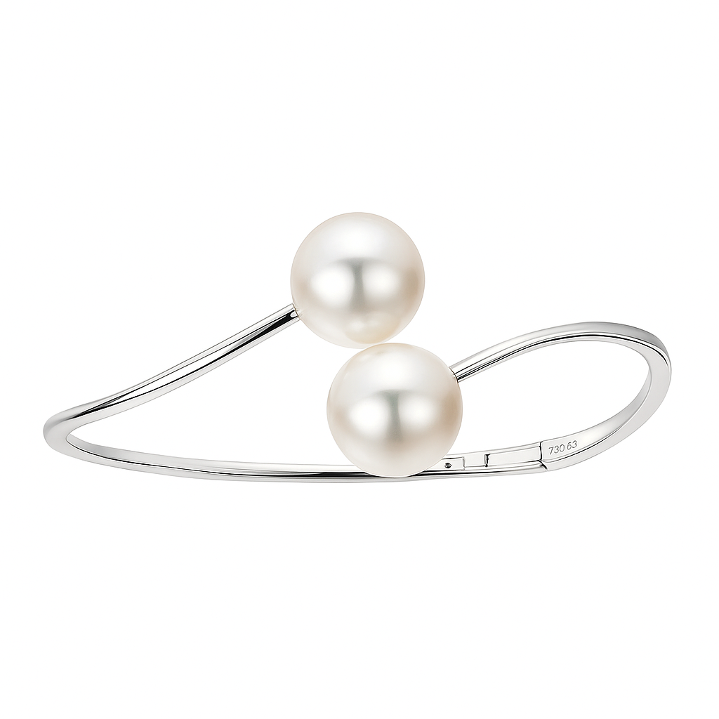 18K White Gold South Sea Pearl Bracelet, 12-13mm