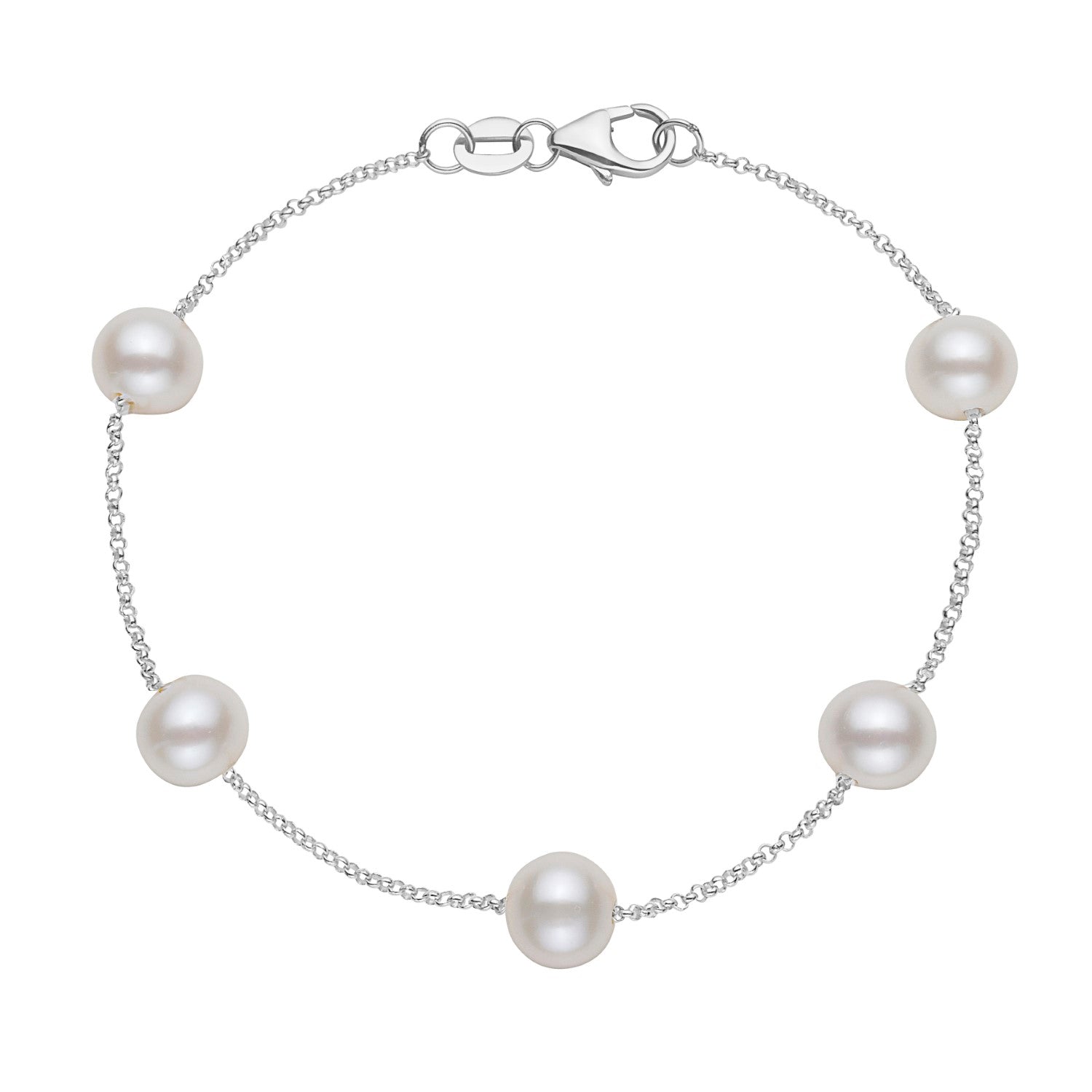 6-7mm Freshwater White Gold Tincup Bracelet