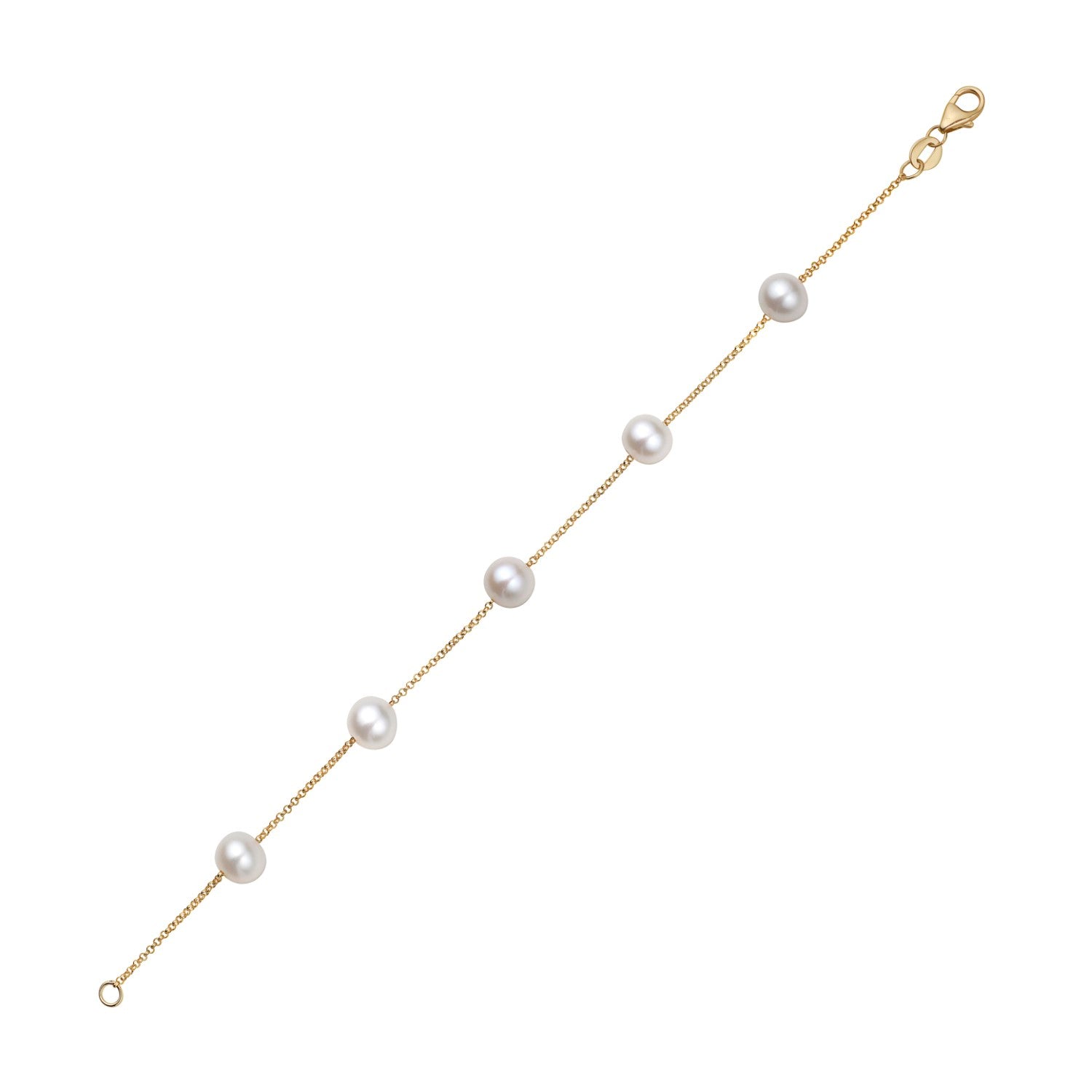 6-7mm Freshwater Yellow Gold Tincup Bracelet