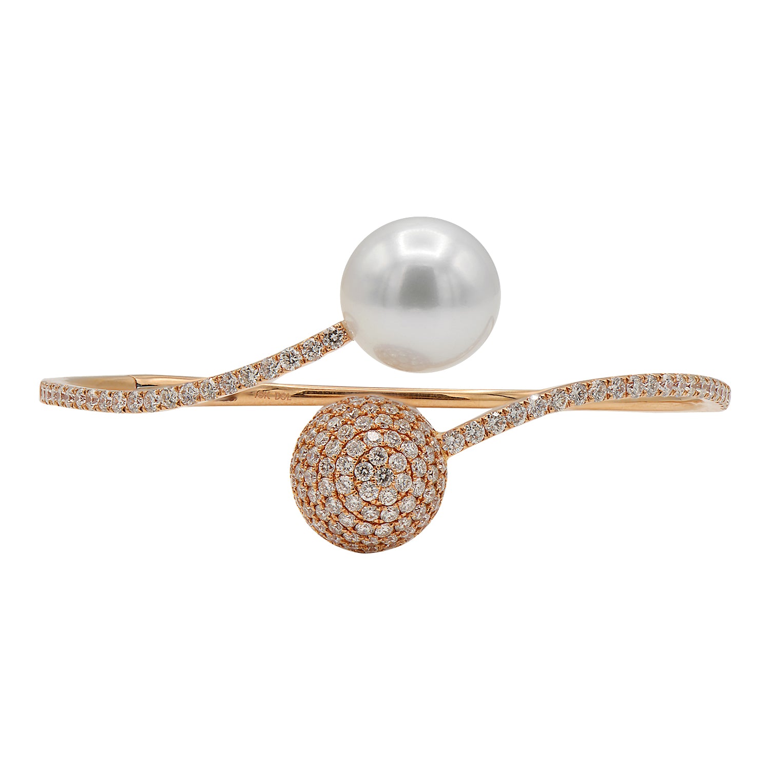 18KR White South Sea Pearl Bracelet, 12-13mm