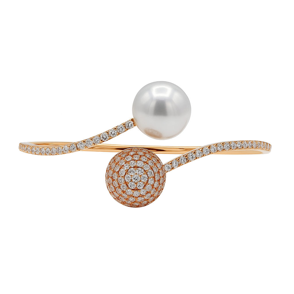 18K Rose Gold South Sea Pearl Bracelet, 12-13mm, 2.6ct