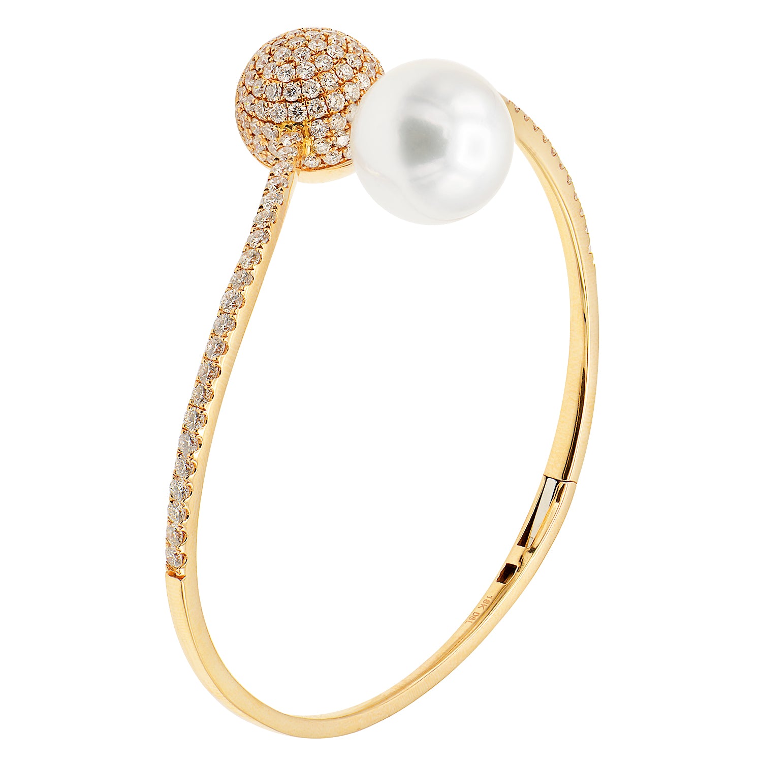 18KR White South Sea Pearl Bracelet, 12-13mm