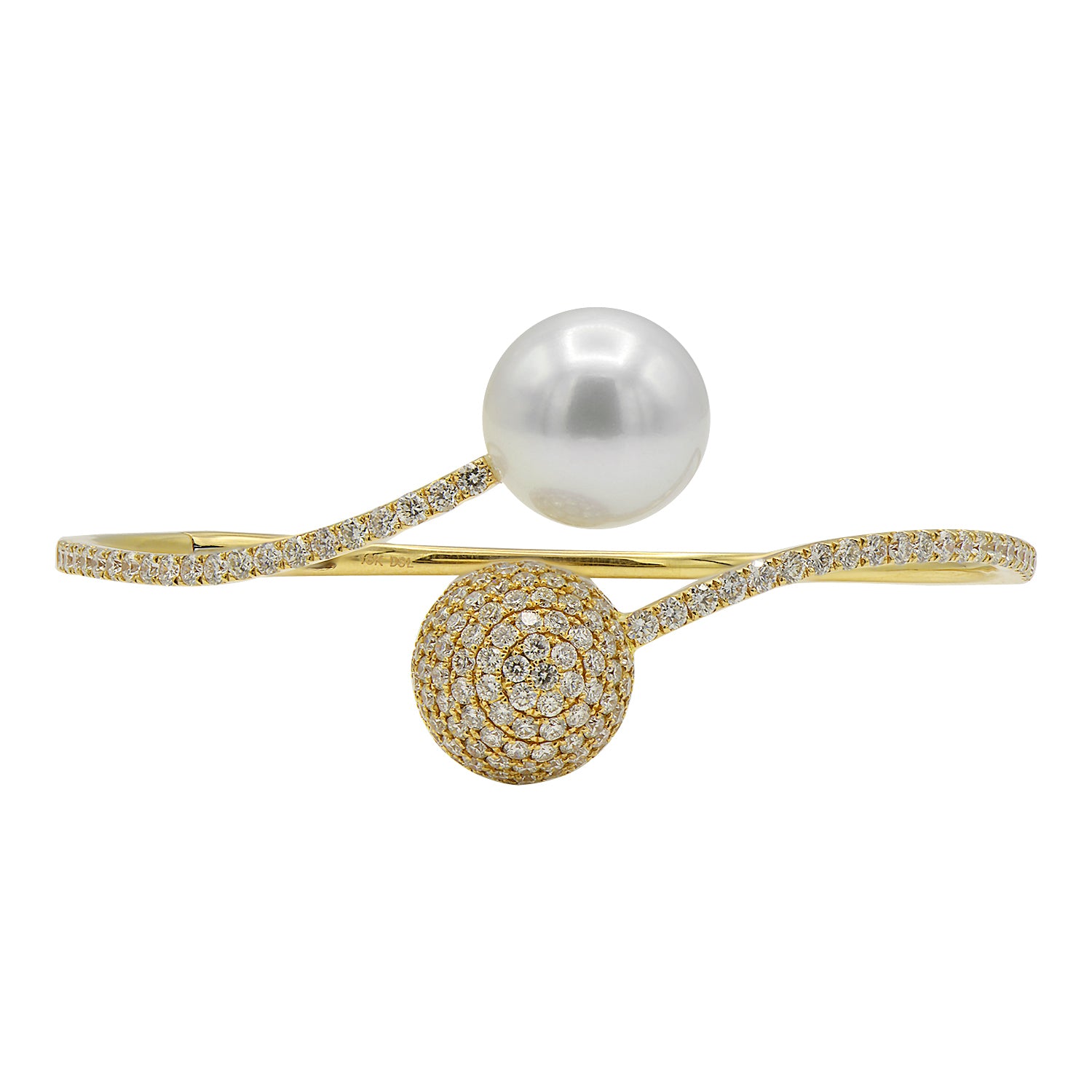 18KY White South Sea Pearl Bracelet, 12-13mm