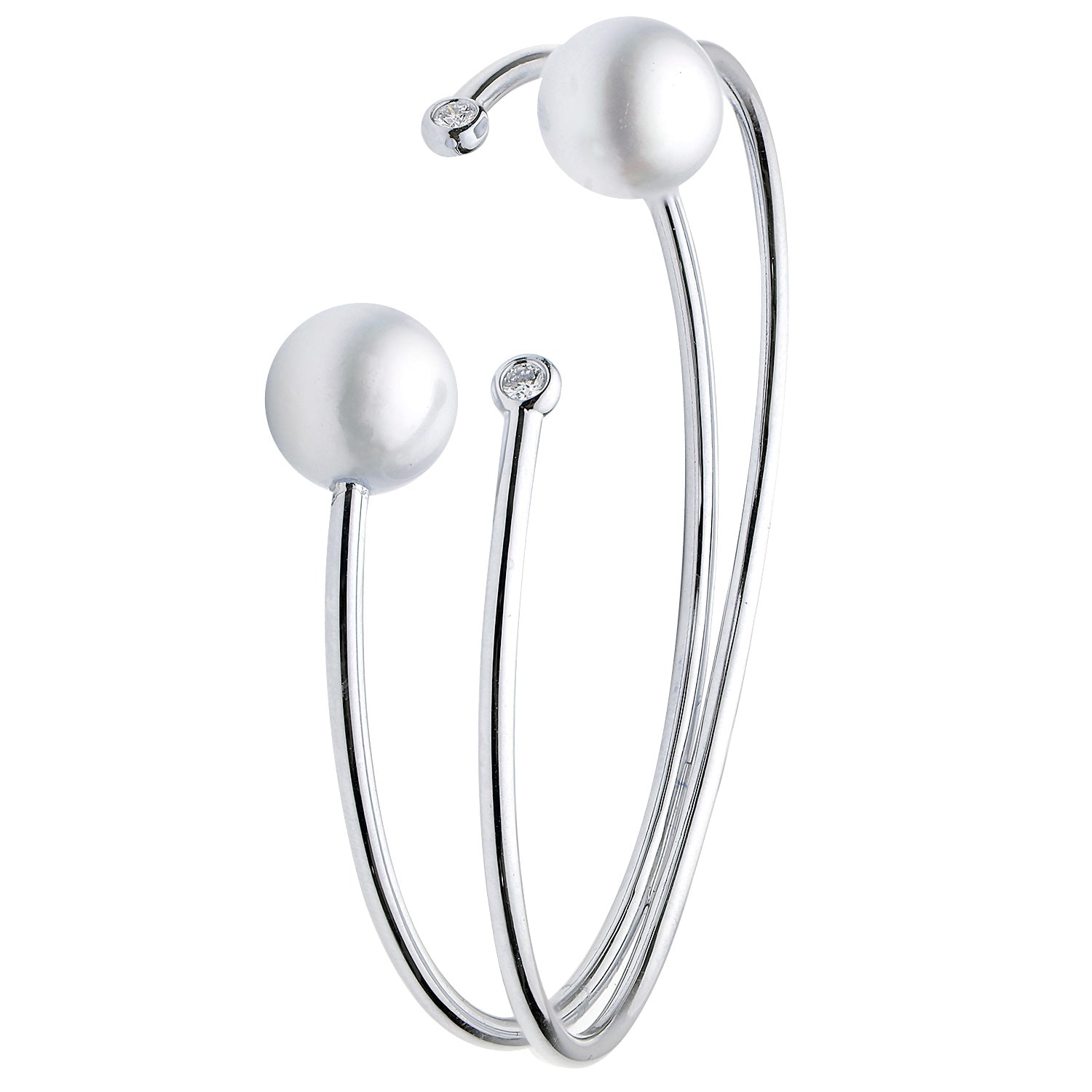 14K Yellow Gold South Sea Pearl Bracelet, 10-11mm, 0.12ct