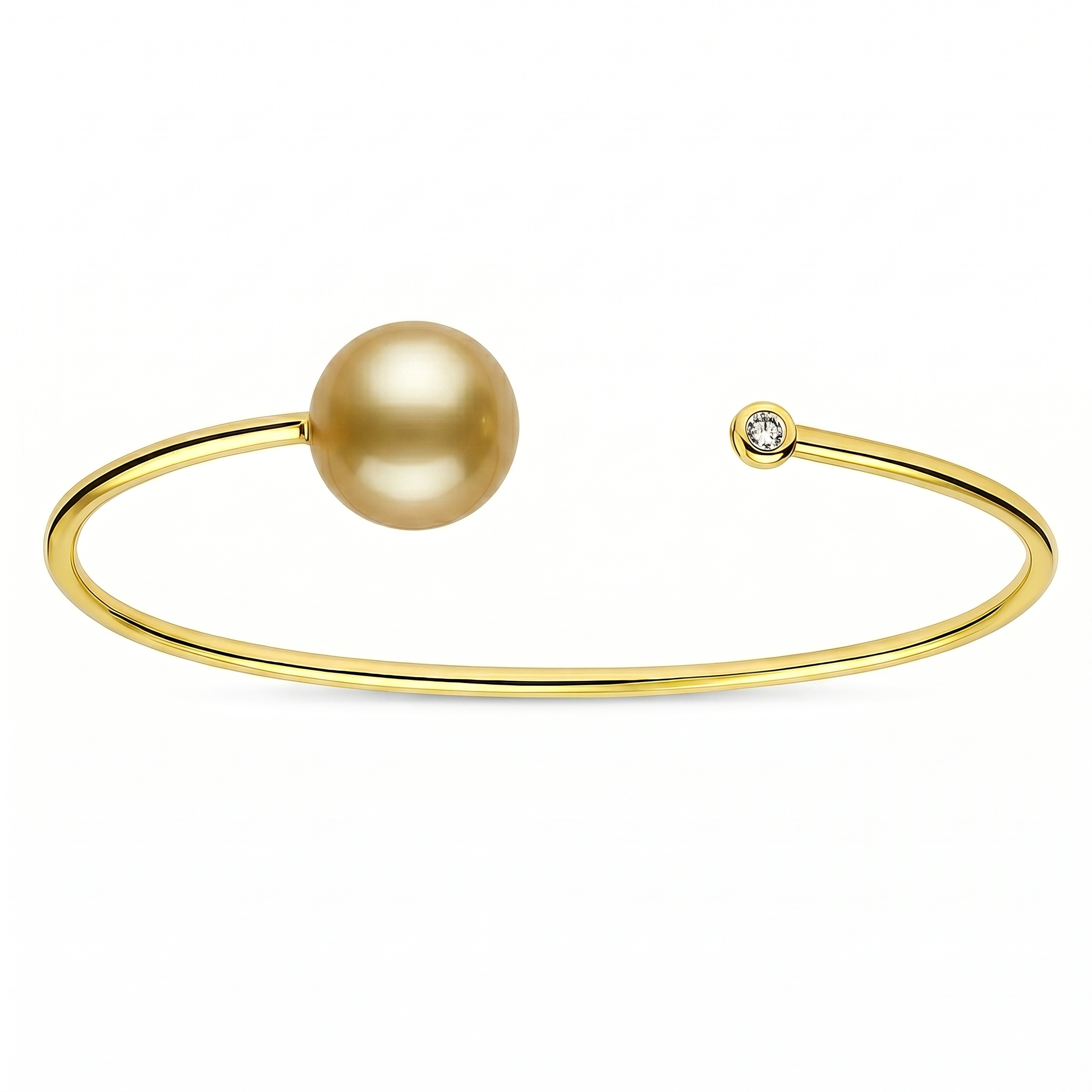 B012013Y-G14K - 14KY-2.93G Bangle Golden  1D-0.06ct 11-12mm