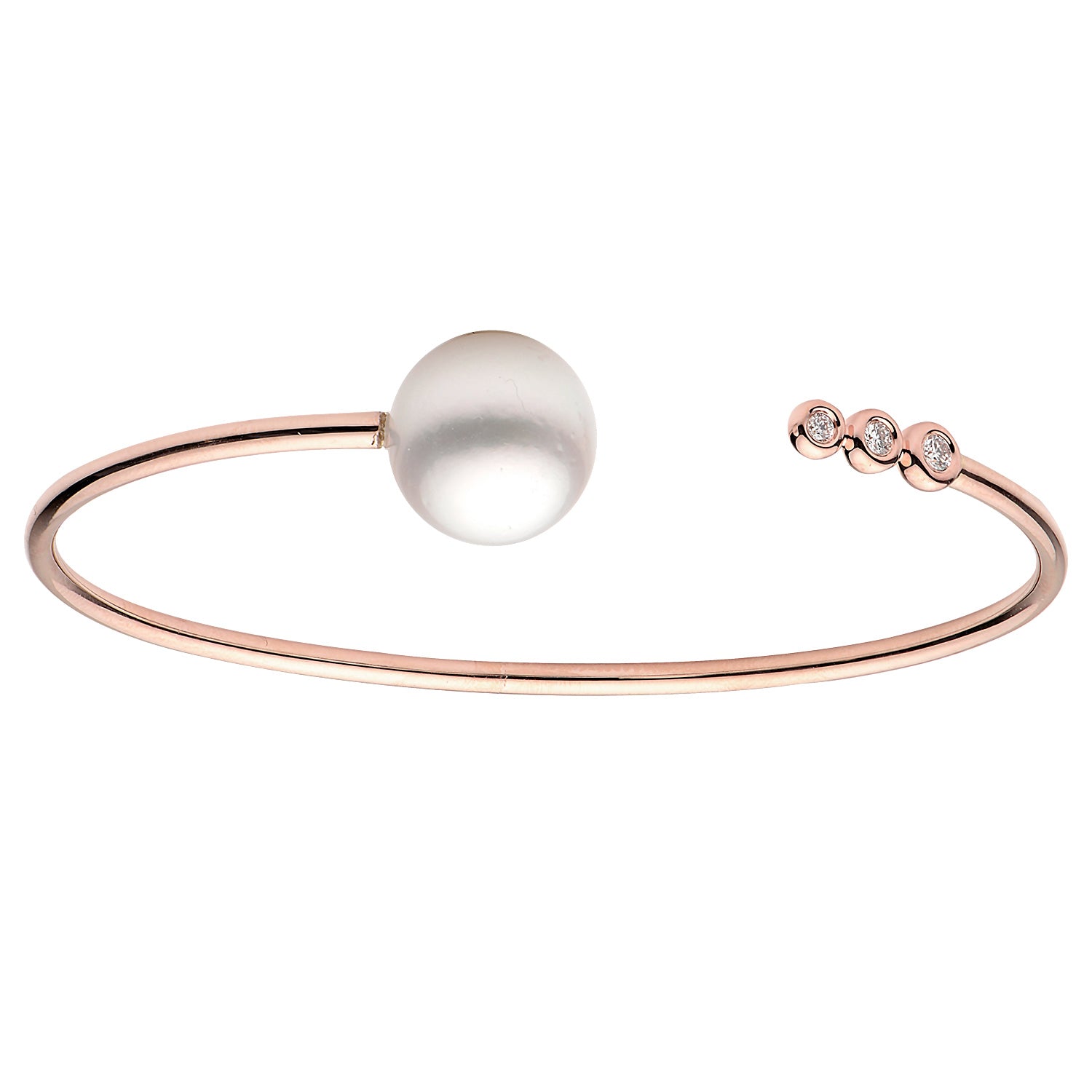 18KR White South Sea Pearl Bracelet, 11-12mm