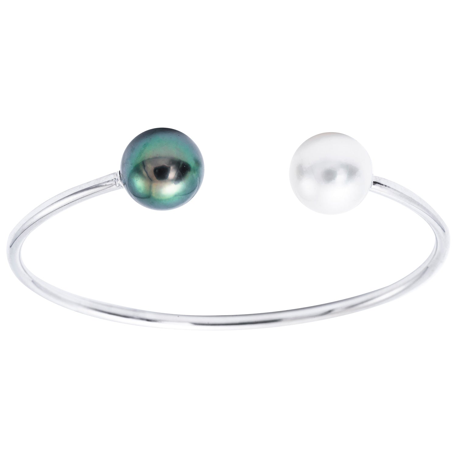 18KW White South Sea & Tahitian Pearl Bracelet, 11-12mm