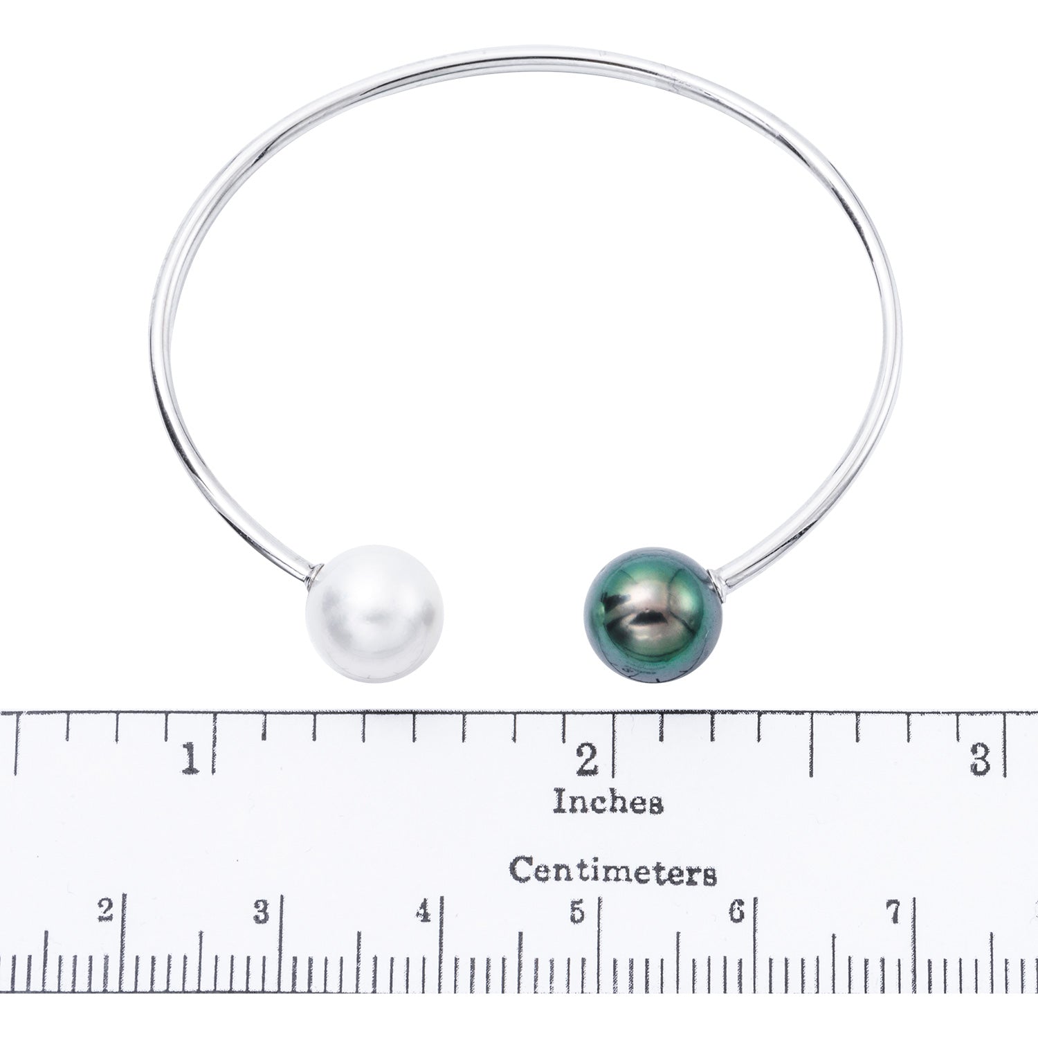 18KW White South Sea & Tahitian Pearl Bracelet, 11-12mm