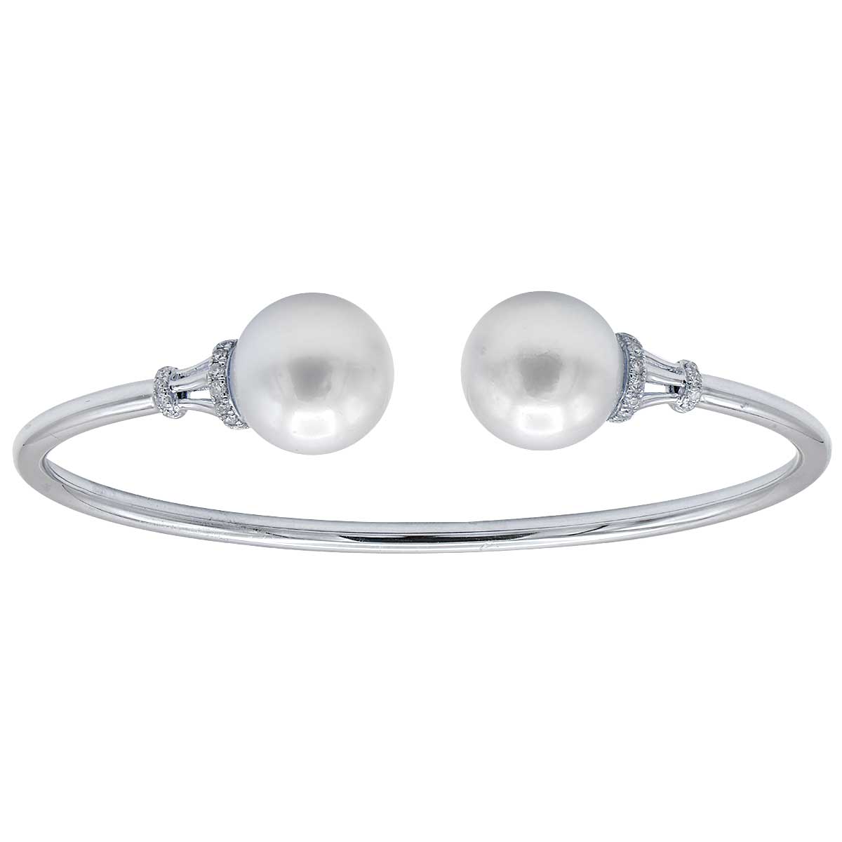 18KW White South Sea Pearl Bracelet, 11-12mm