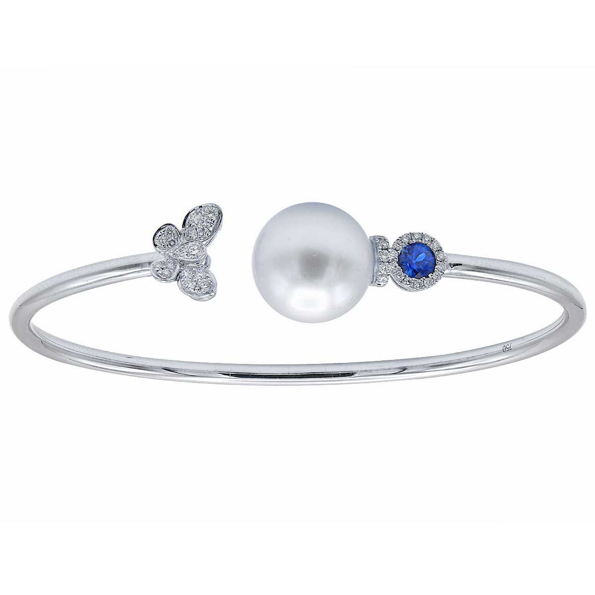 18KW White South Sea Pearl Bracelet, 11-12mm