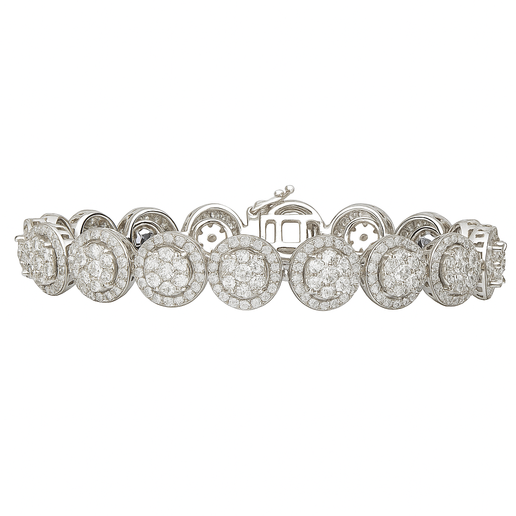 18K White Gold Diamond Bracelet, 9.37ct