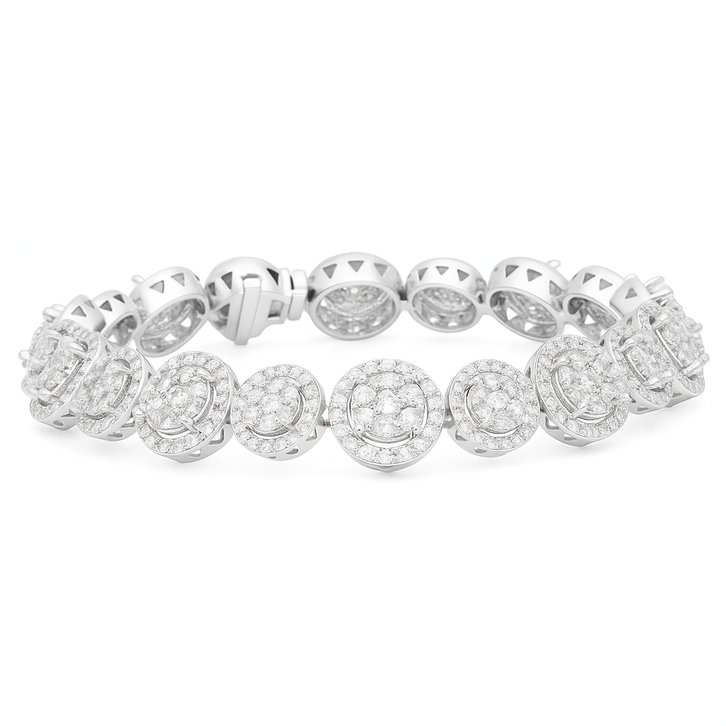 18K White Gold Diamond Bracelet, 7.76ct