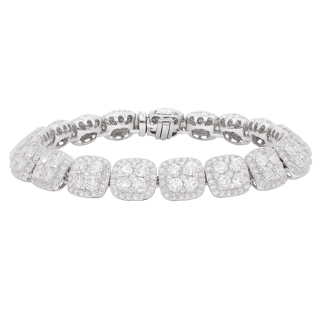 18K White Gold Diamond Bracelet, 10.78ct