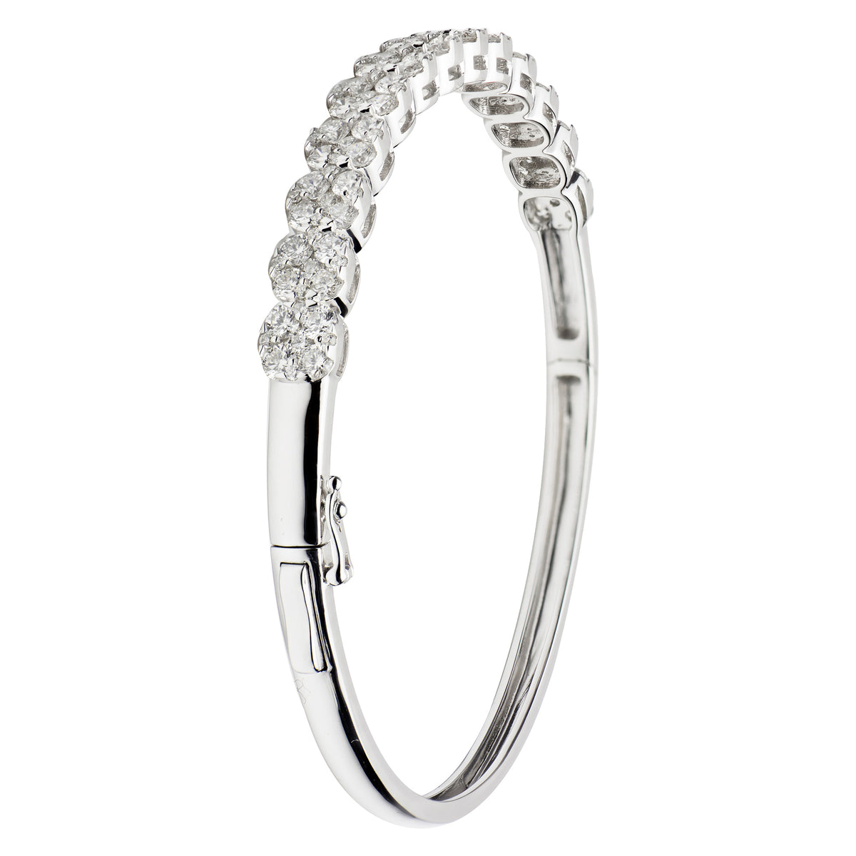 18K White Gold Diamond Bangle, 4.99ct