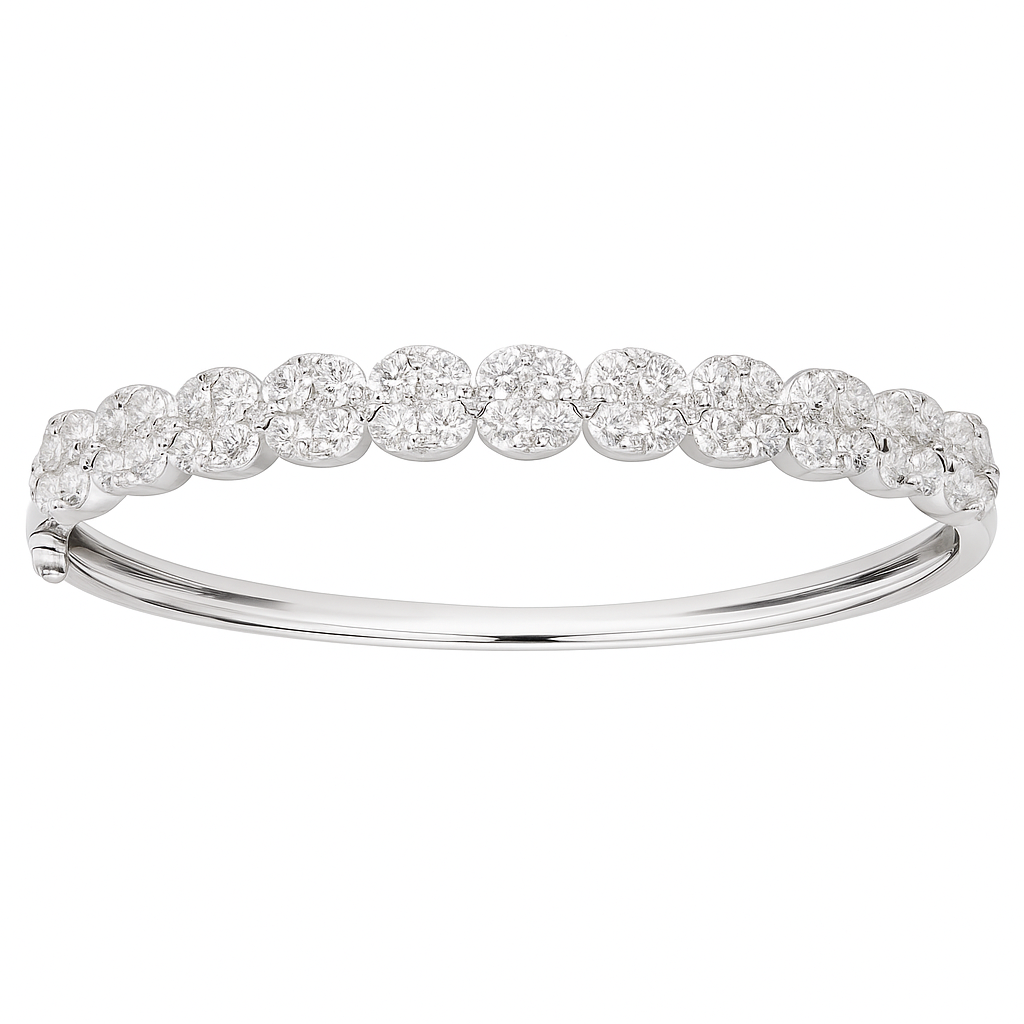18K White Gold Diamond Bangle, 4.99ct