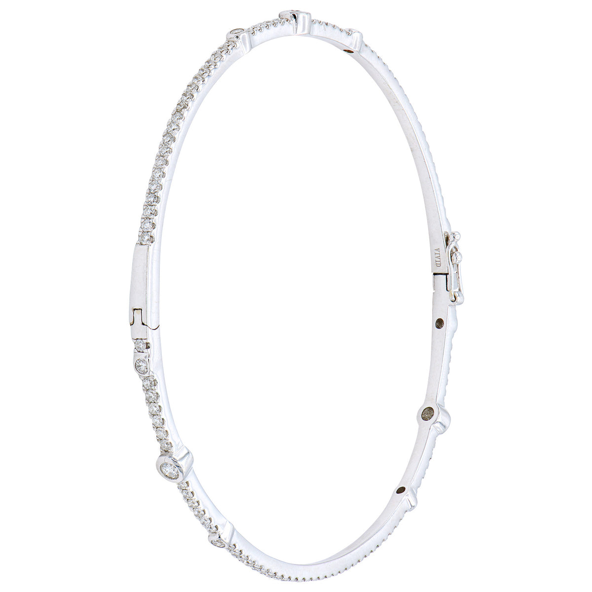18K White Gold Diamond Bangle, 1.13ct