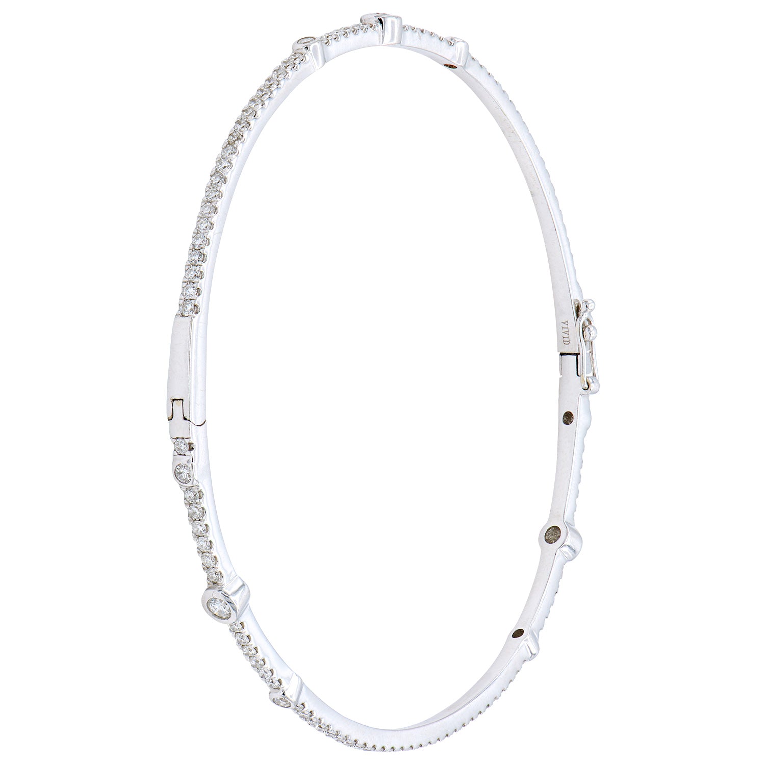 18K White Gold Diamond Bangle, 1.13ct