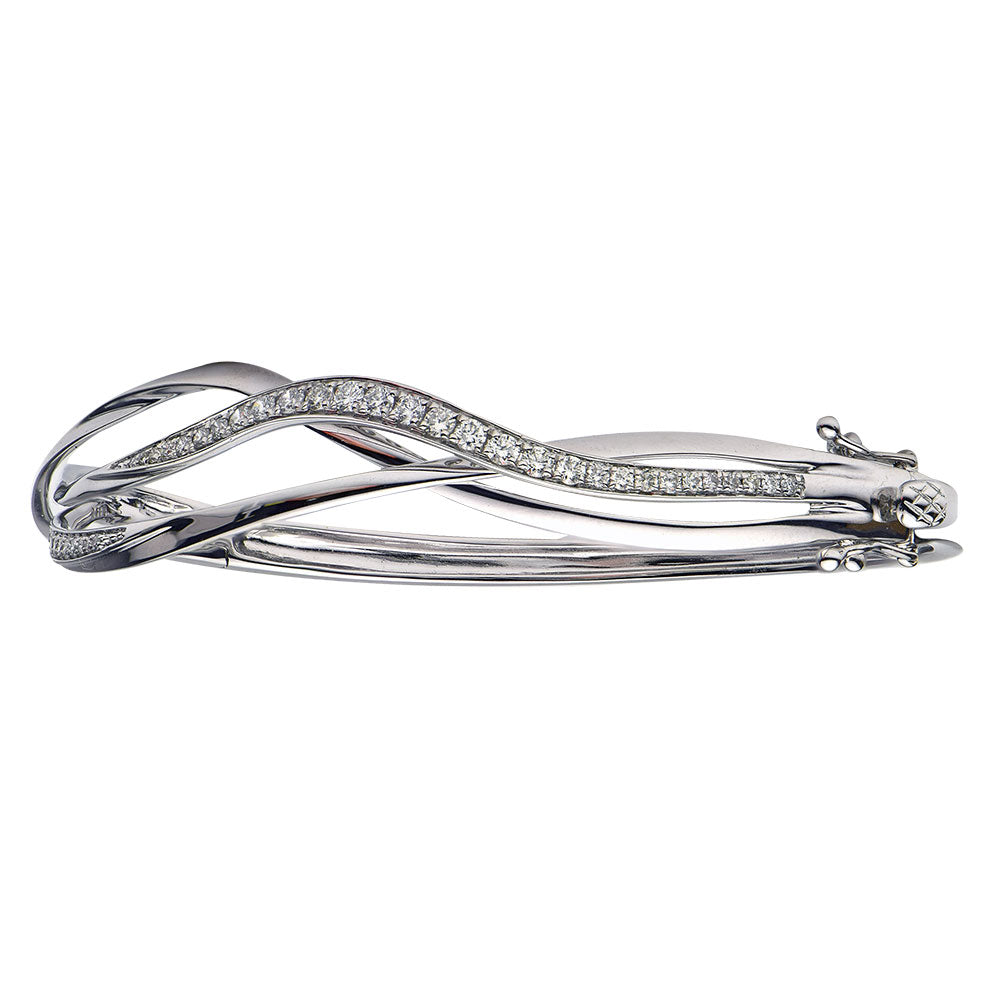 18KW Diamond Bangle