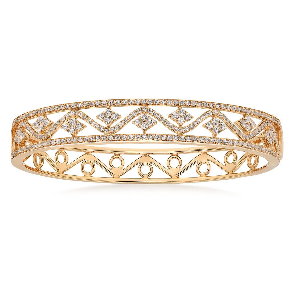 18K Rose Gold Diamond Bangle, 1.81ct